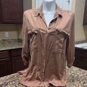 Dress Forum Tan Button-Down Shirt